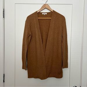 Madewell Sweater Cardigan Womens XXS Brown Knit Open Front Slits Wool Blend
